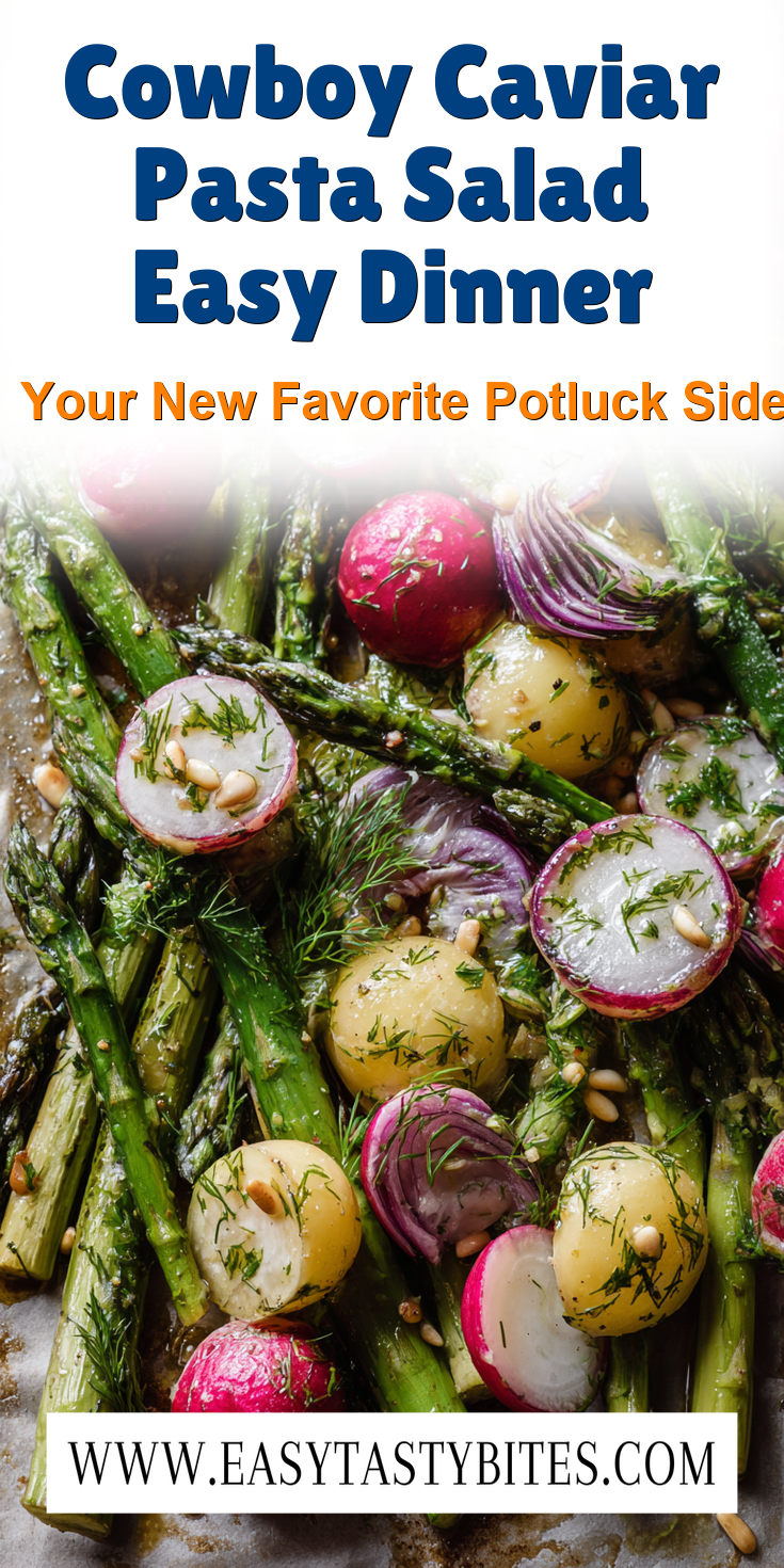 Cowboy Caviar Pasta Salad Easy Dinner served warm with cozy spices