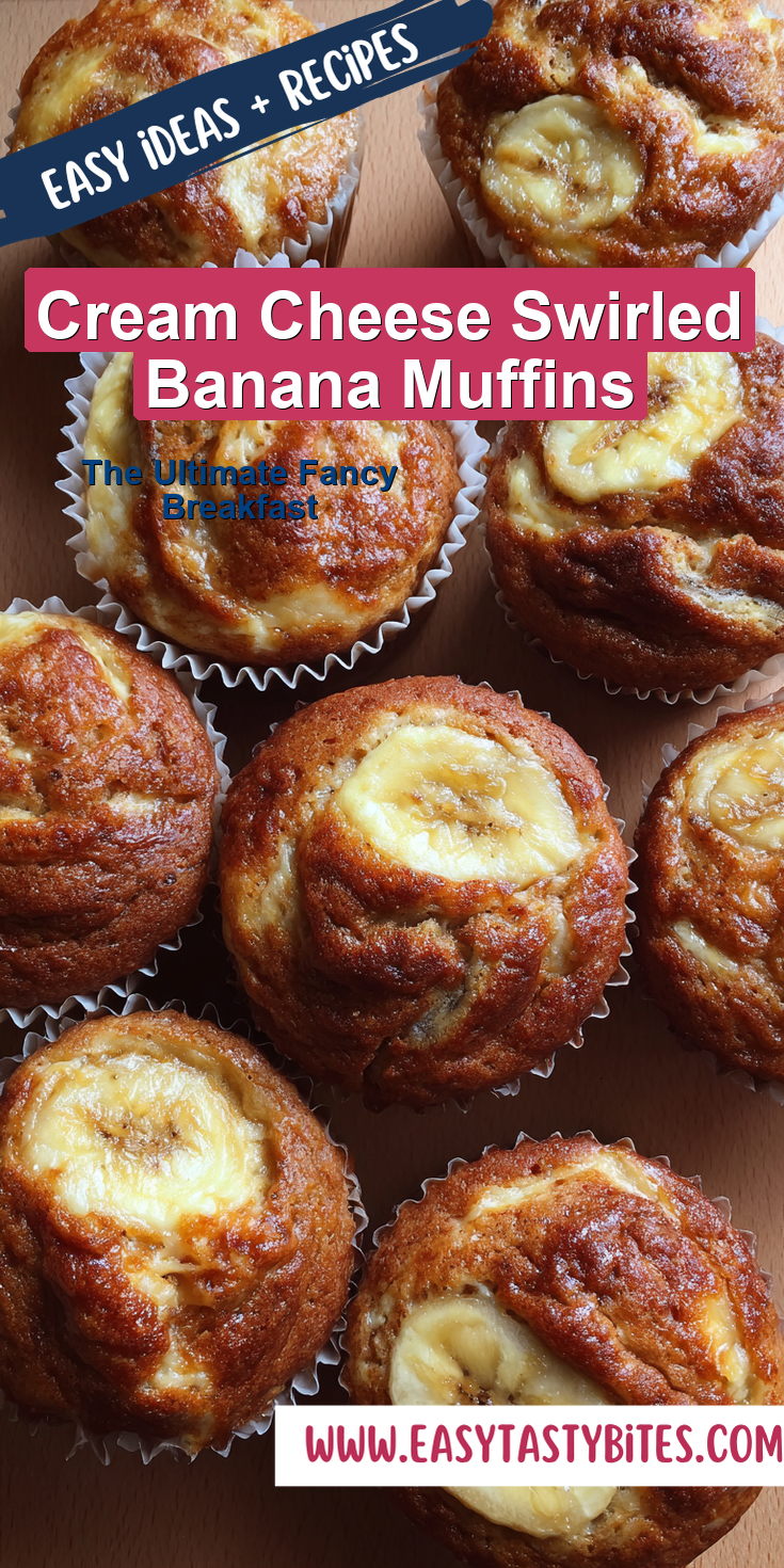 Cream Cheese Swirled Banana Muffins served warm with cozy spices