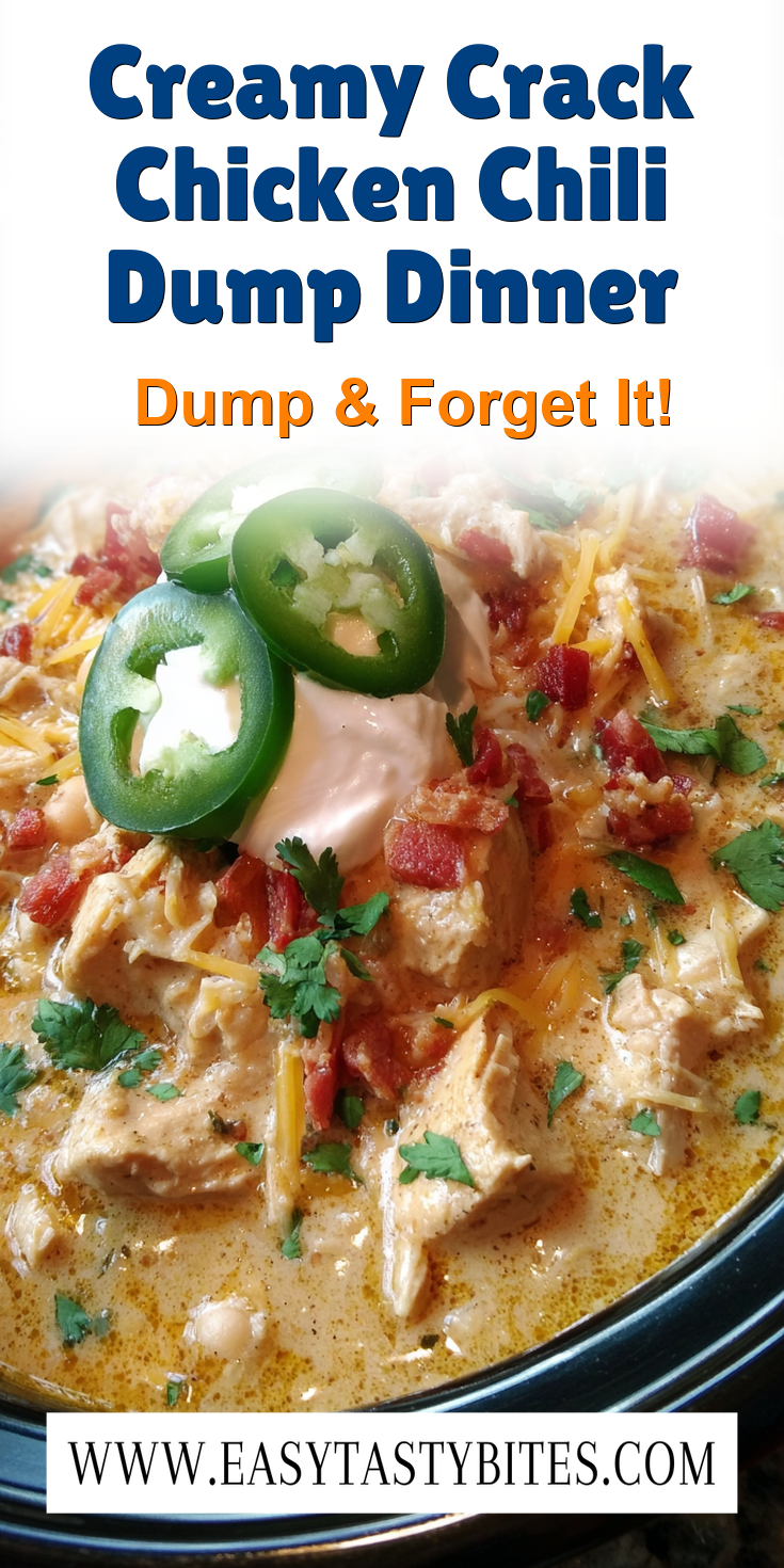 Creamy Crack Chicken Chili Dump Dinner served warm with cozy spices