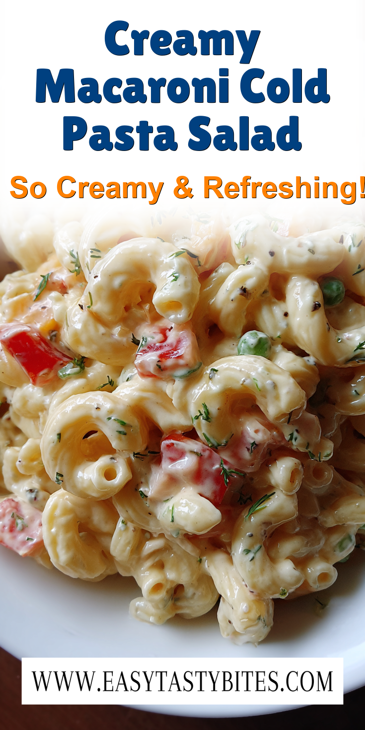 Creamy Macaroni Cold Pasta Salad served warm with cozy spices