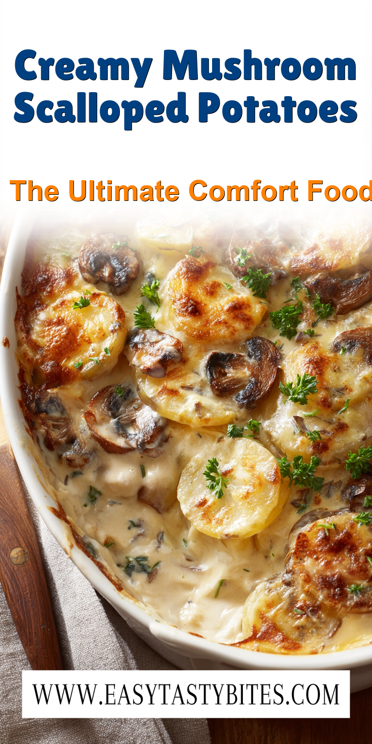 Creamy Mushroom Scalloped Potatoes served warm with cozy spices
