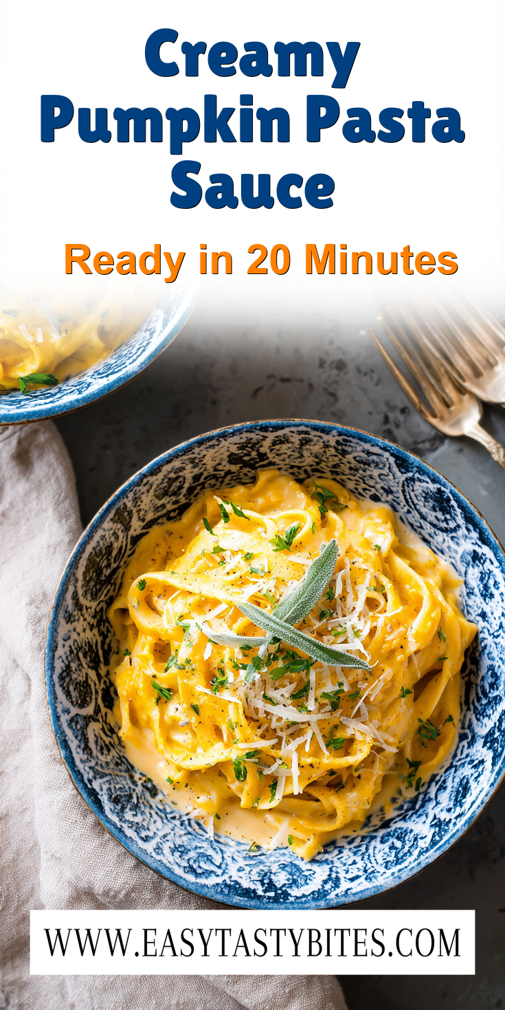 Creamy Pumpkin Pasta Sauce served warm with cozy spices