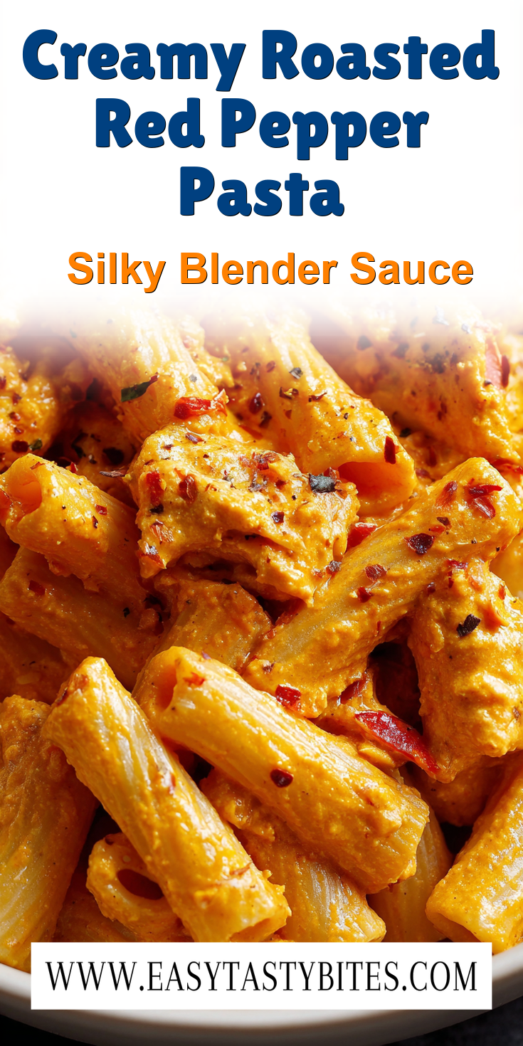 Creamy Roasted Red Pepper Pasta served warm with cozy spices