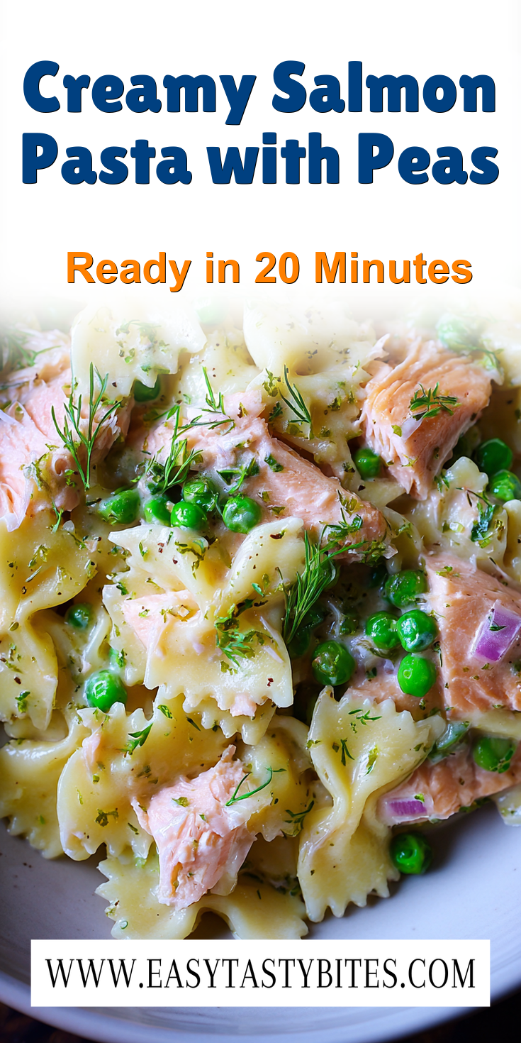 Creamy Salmon Pasta with Peas served warm with cozy spices