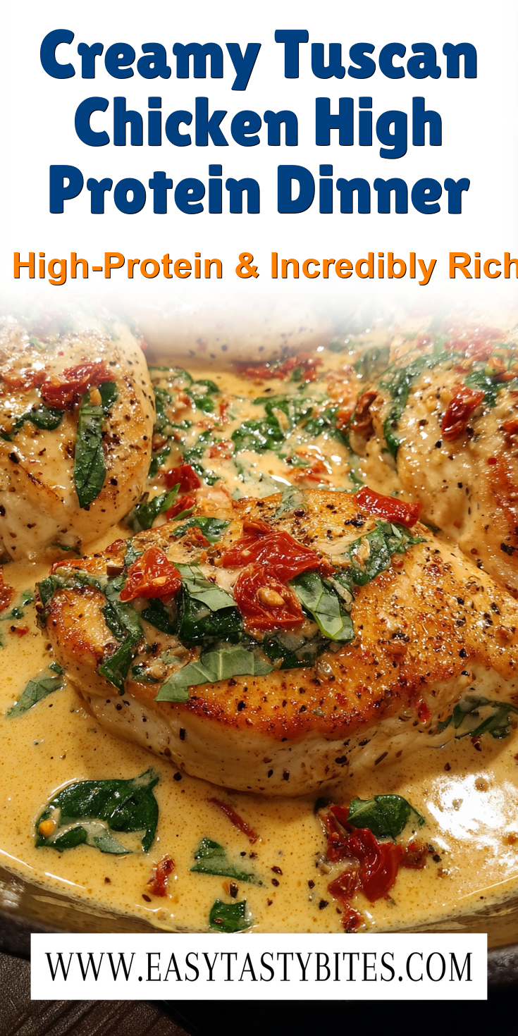 Creamy Tuscan Chicken High Protein Dinner served warm with cozy spices