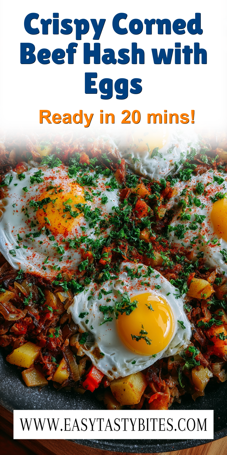 Crispy Corned Beef Hash with Eggs served warm with cozy spices