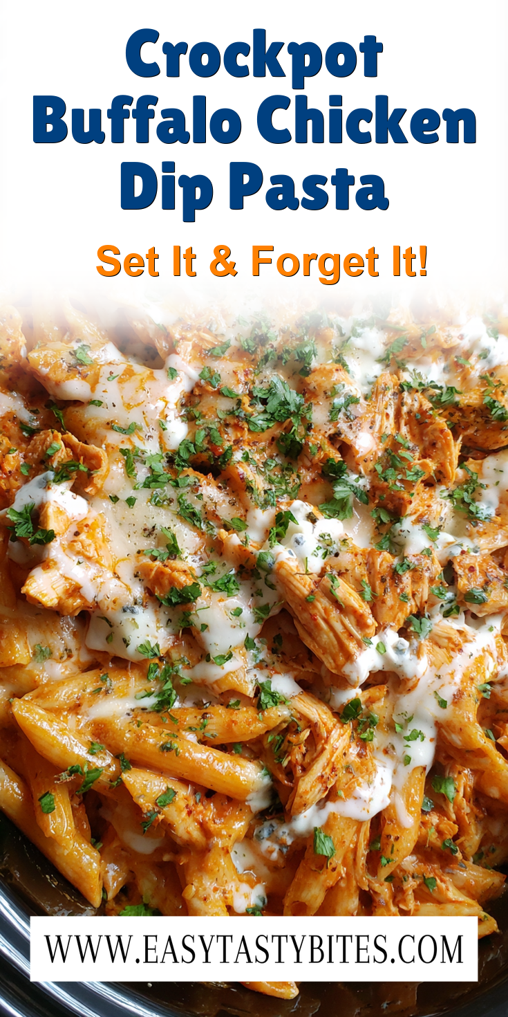 Crockpot Buffalo Chicken Dip Pasta served warm with cozy spices