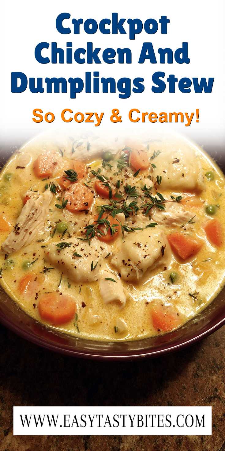 Crockpot Chicken And Dumplings Stew served warm with cozy spices