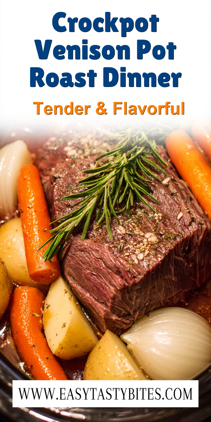 Crockpot Venison Pot Roast Dinner served warm with cozy spices