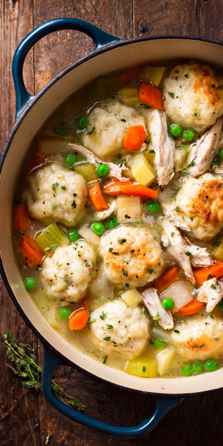 Dairy Free Chicken And Dumplings served warm with cozy spices