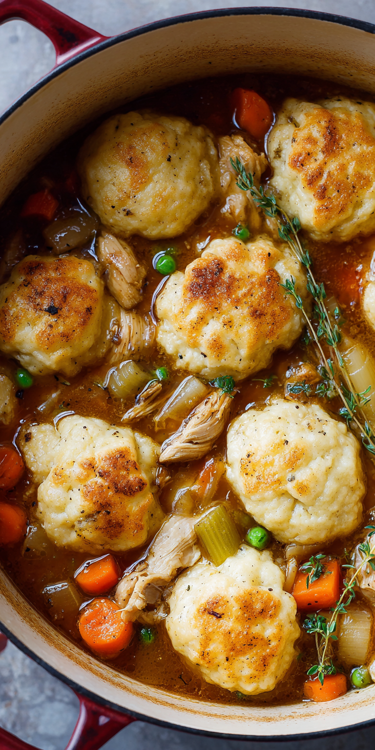 Drop Dumplings Chicken Stew served warm with cozy spices