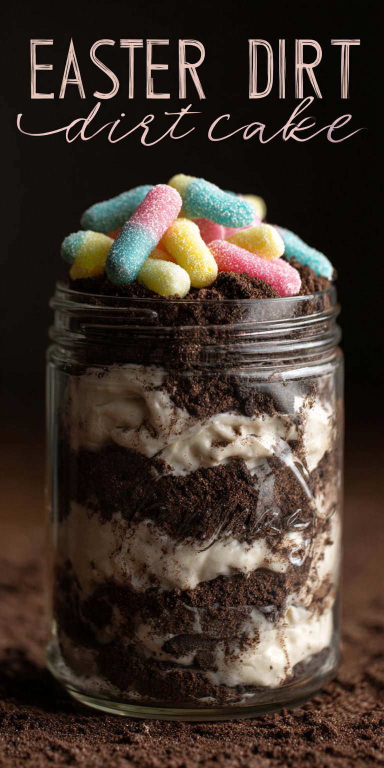 Easter Dirt Cake with Gummy Worms served warm with cozy spices