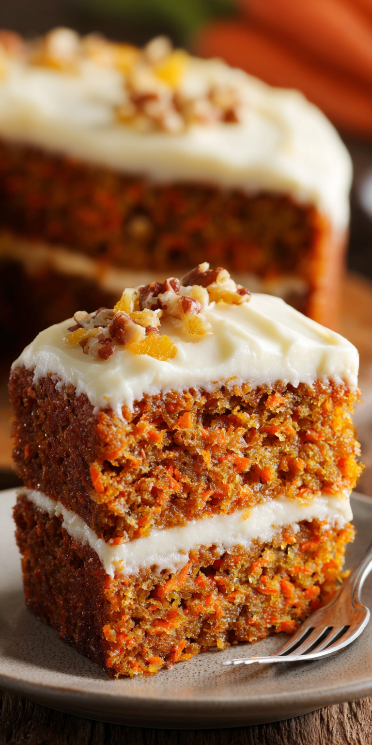 Easy Blender Carrot Cake Recipe served warm with cozy spices