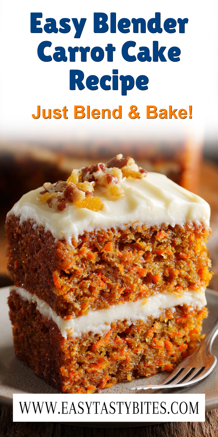 Easy Blender Carrot Cake Recipe served warm with cozy spices
