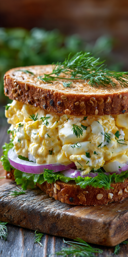 Egg Salad Sandwich Healthy Lunch served warm with gentle spices and a cozy aroma