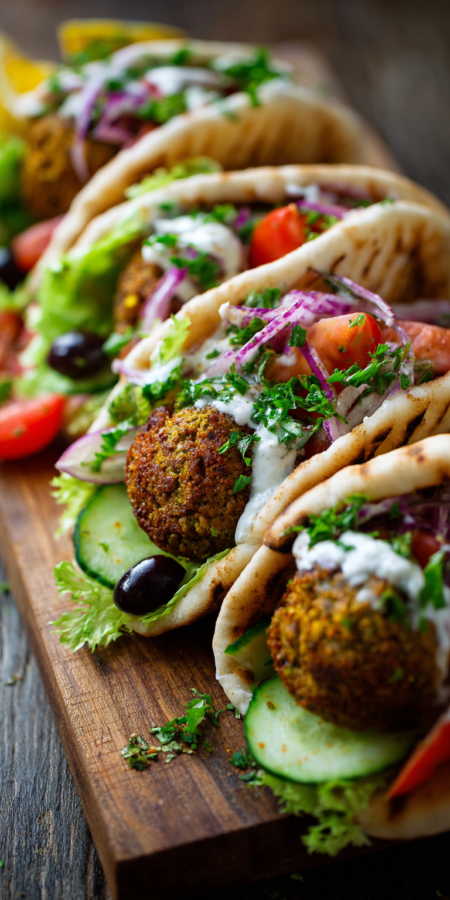 Falafel Pita Pocket Mediterranean Recipes served warm with cozy spices