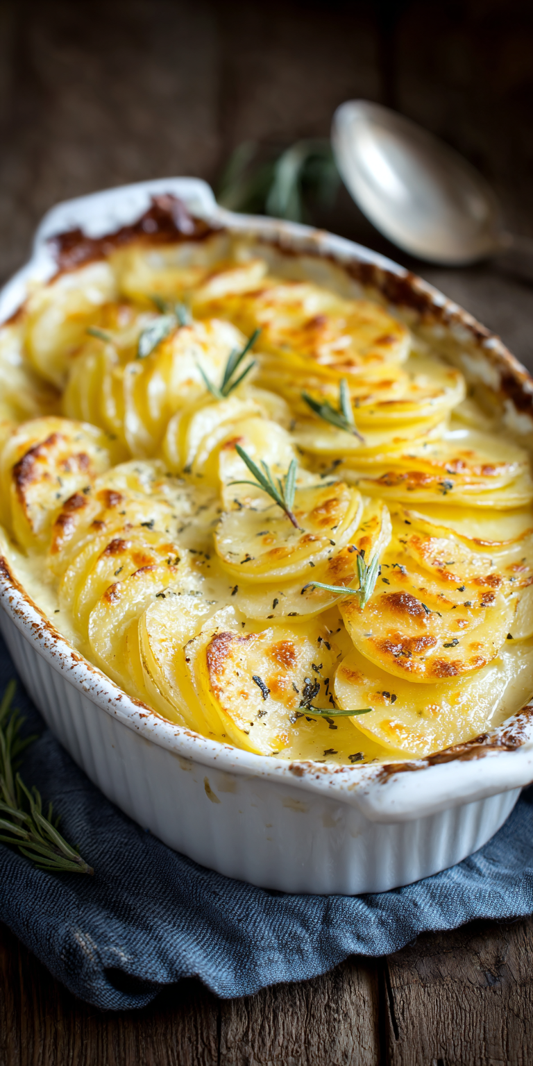 French Style Dauphinoise Potatoes served warm with cozy spices