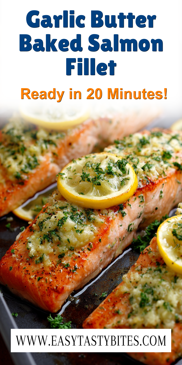 Garlic Butter Baked Salmon Fillet served warm with cozy spices