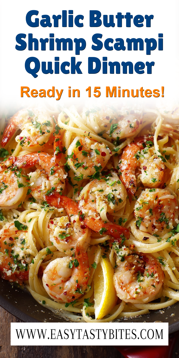 Garlic Butter Shrimp Scampi Quick Dinner served warm with cozy spices