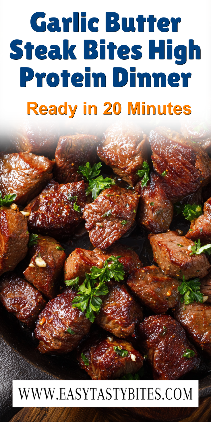Garlic Butter Steak Bites High Protein Dinner served warm with cozy spices