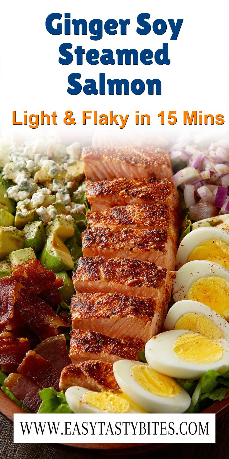 Ginger Soy Steamed Salmon served warm with cozy spices