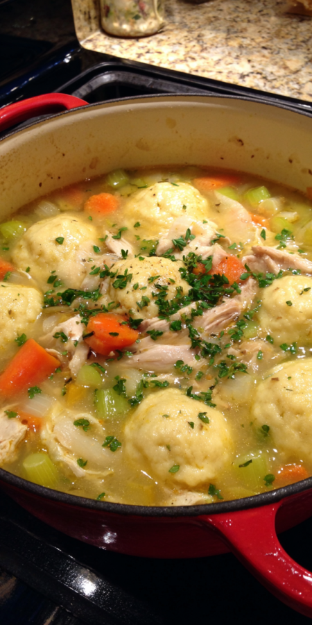 Gluten Free Chicken And Dumplings served warm with cozy spices