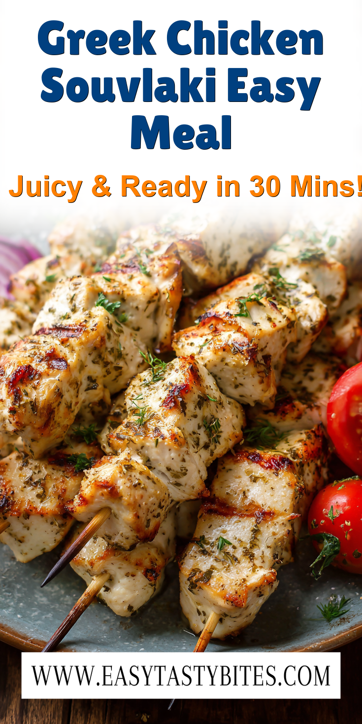 Greek Chicken Souvlaki Easy Meal served warm with cozy spices