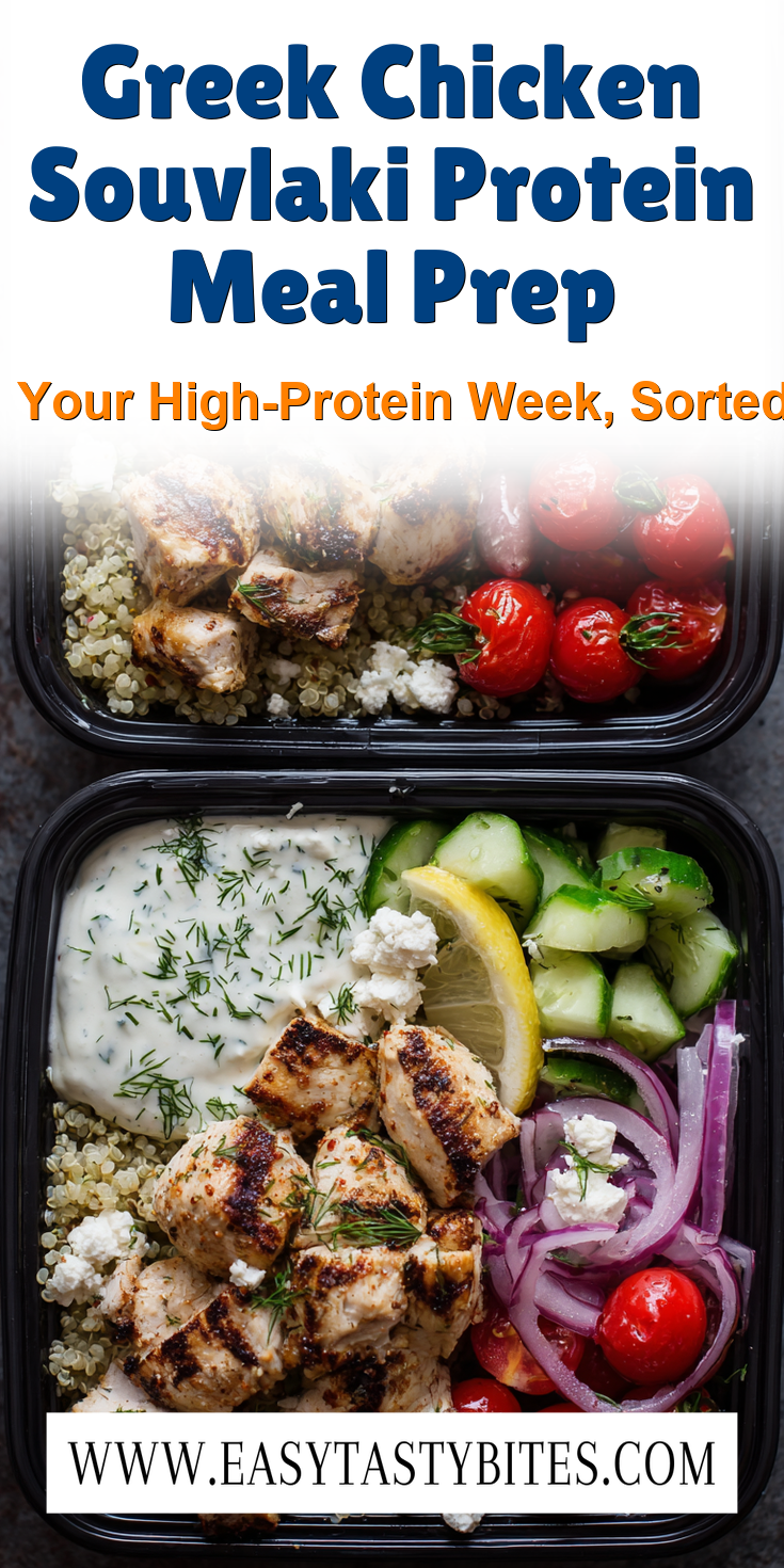 Greek Chicken Souvlaki Protein Meal Prep served warm with cozy spices