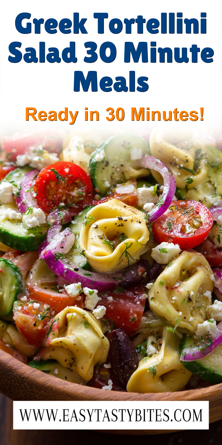 Greek Tortellini Salad 30 Minute Meals served warm with cozy spices