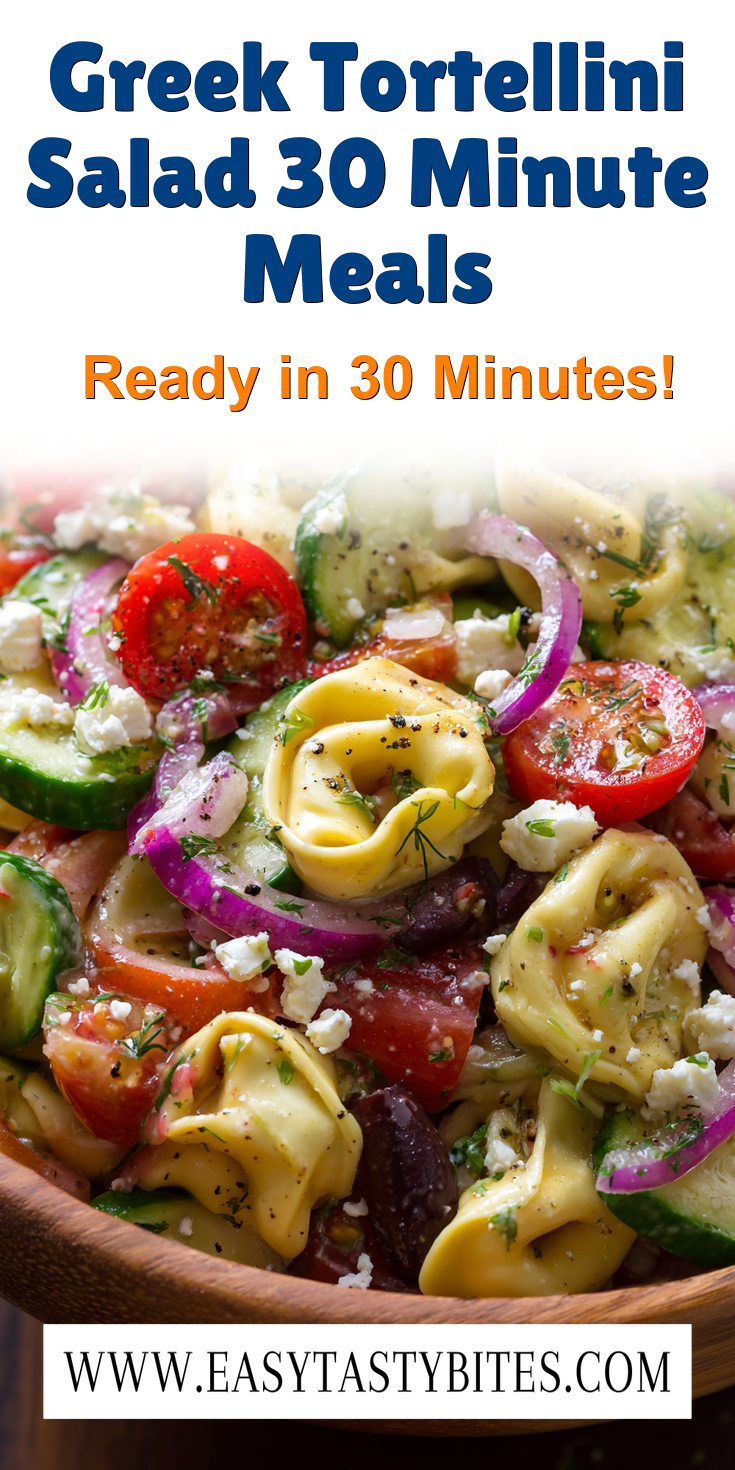 Greek Tortellini Salad 30 Minute Meals served warm with cozy spices