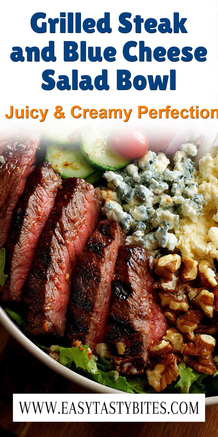 Grilled Steak and Blue Cheese Salad Bowl served warm with cozy spices