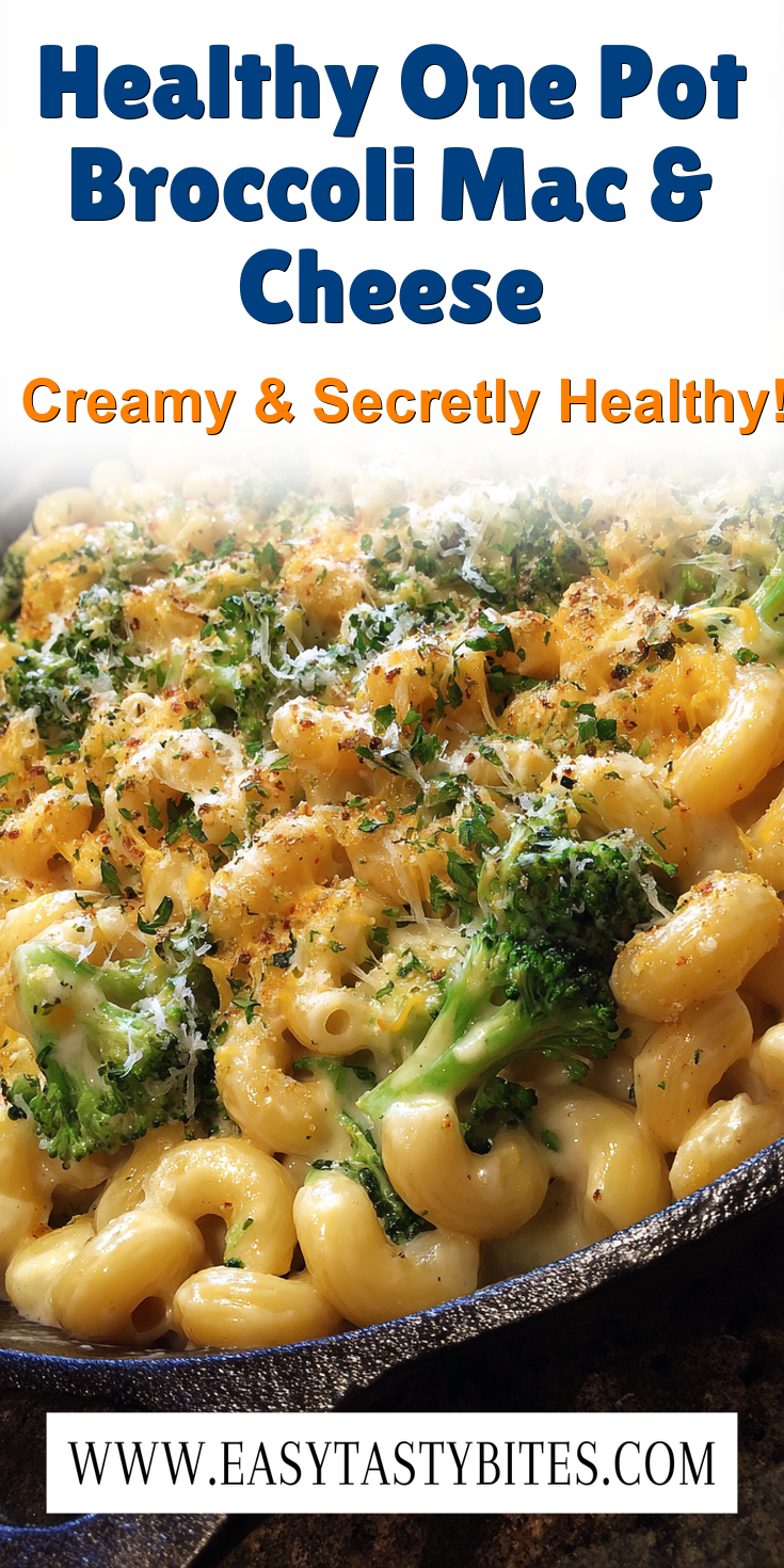 Healthy One Pot Broccoli Mac & Cheese served warm with cozy spices