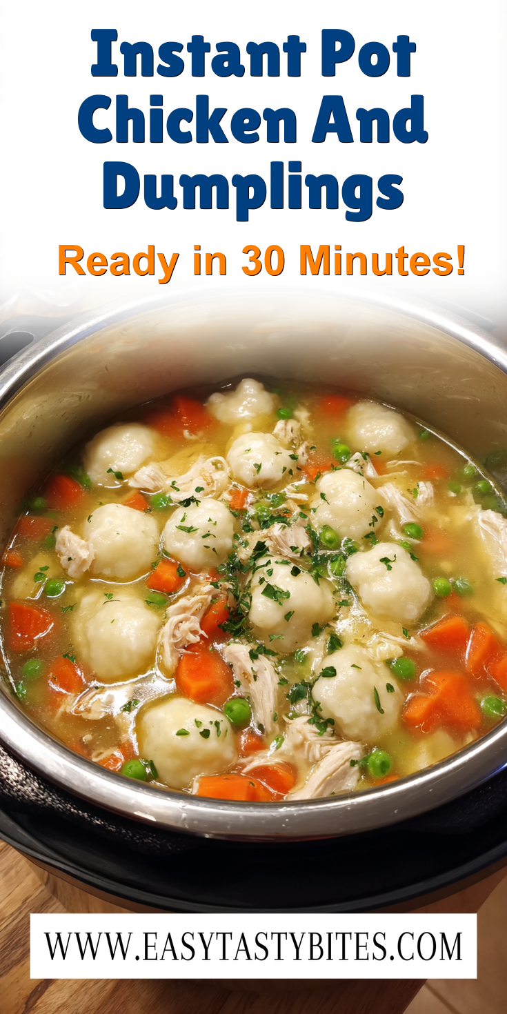 Instant Pot Chicken And Dumplings served warm with cozy spices
