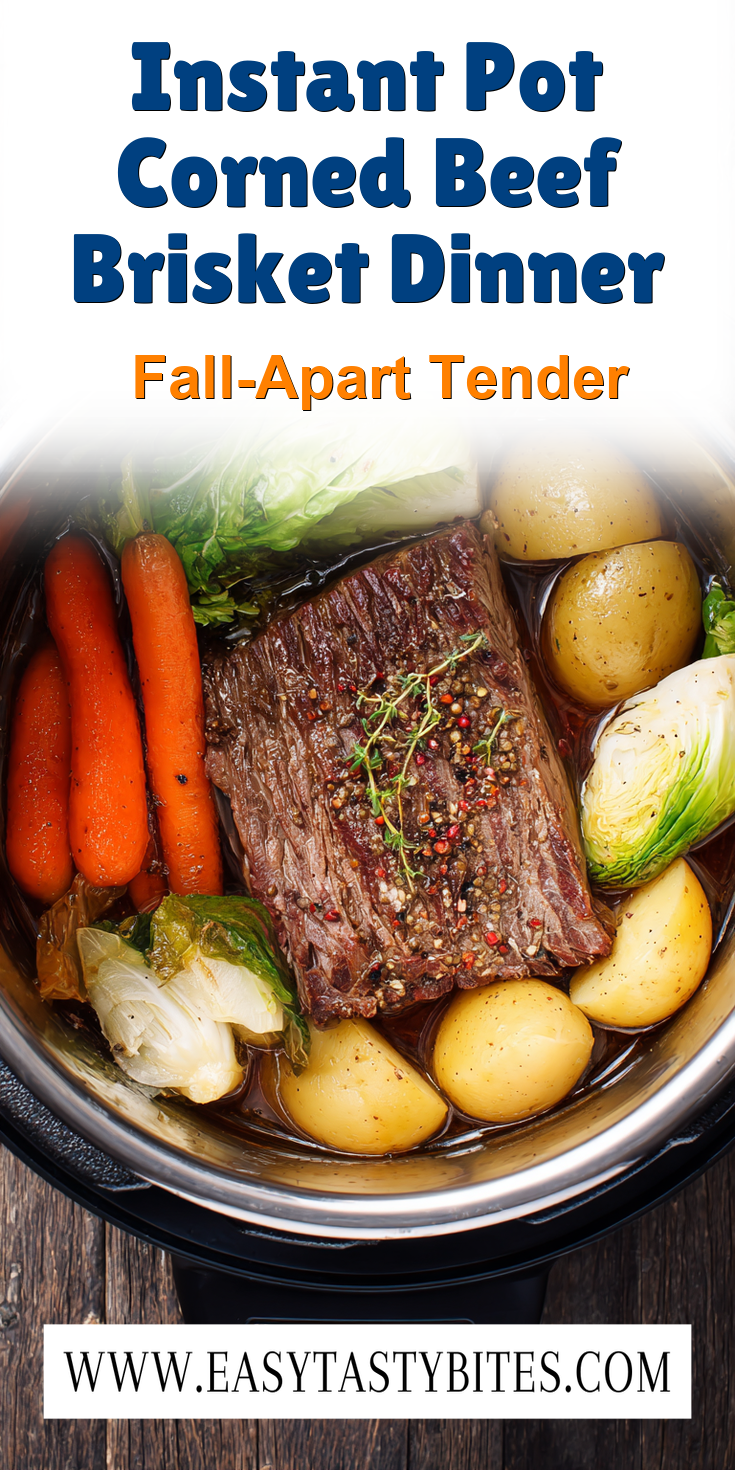 Instant Pot Corned Beef Brisket Dinner served warm with cozy spices