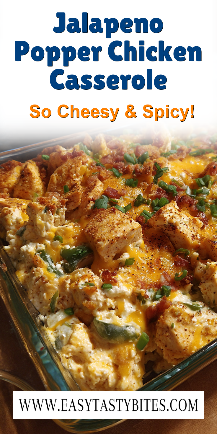 Jalapeno Popper Chicken Casserole served warm with cozy spices