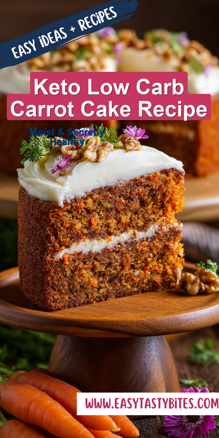Keto Low Carb Carrot Cake Recipe served warm with gentle spices and a cozy aroma