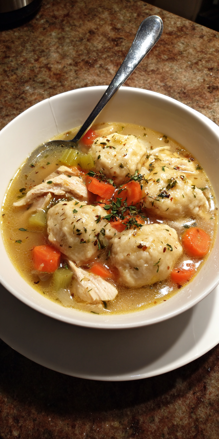Keto Low Carb Chicken And Dumplings served warm with cozy spices