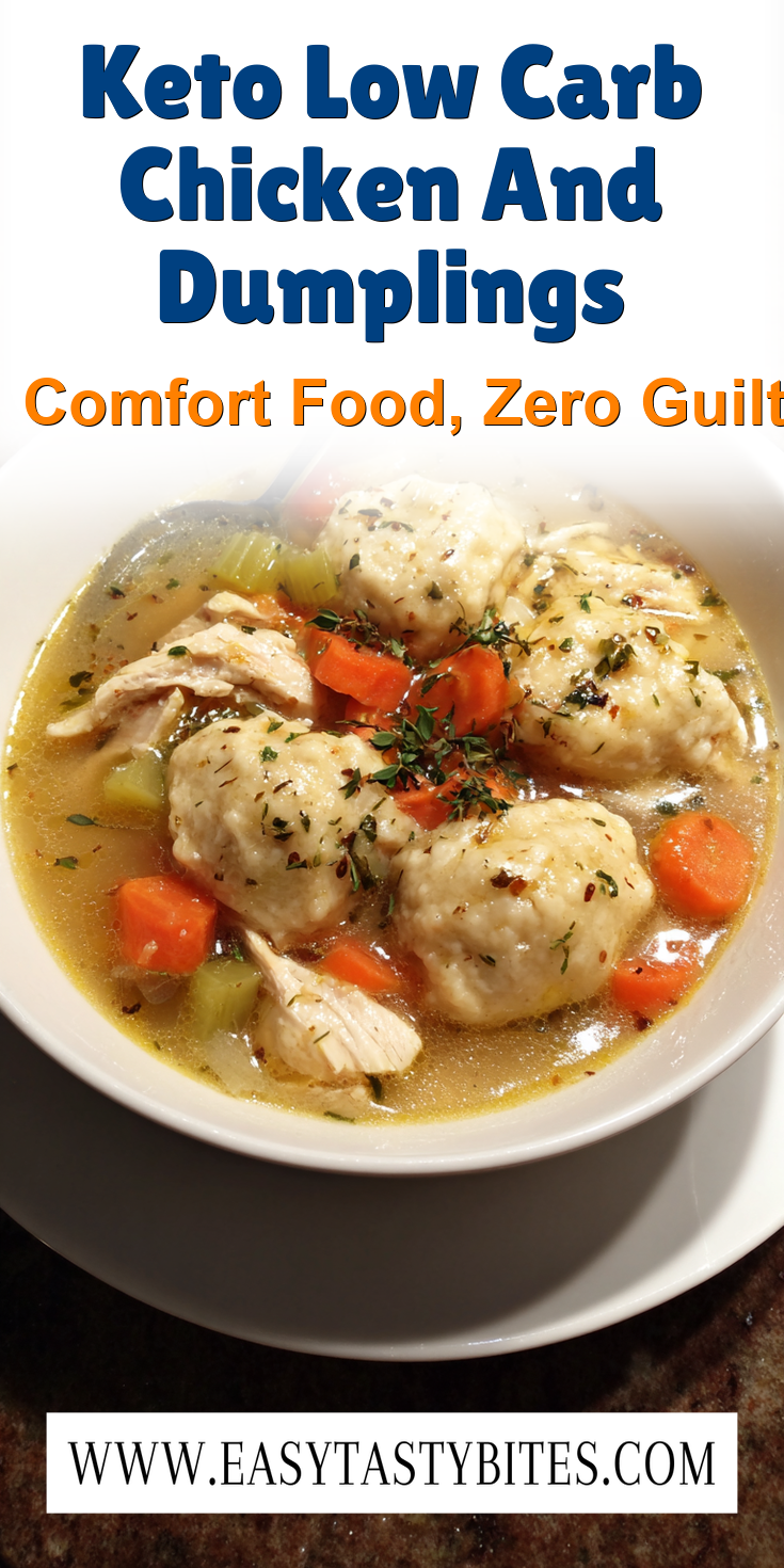 Keto Low Carb Chicken And Dumplings served warm with cozy spices