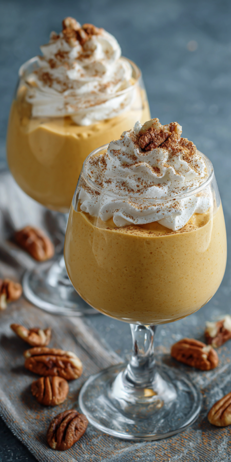 Keto Pumpkin Spice Mousse served warm with cozy spices