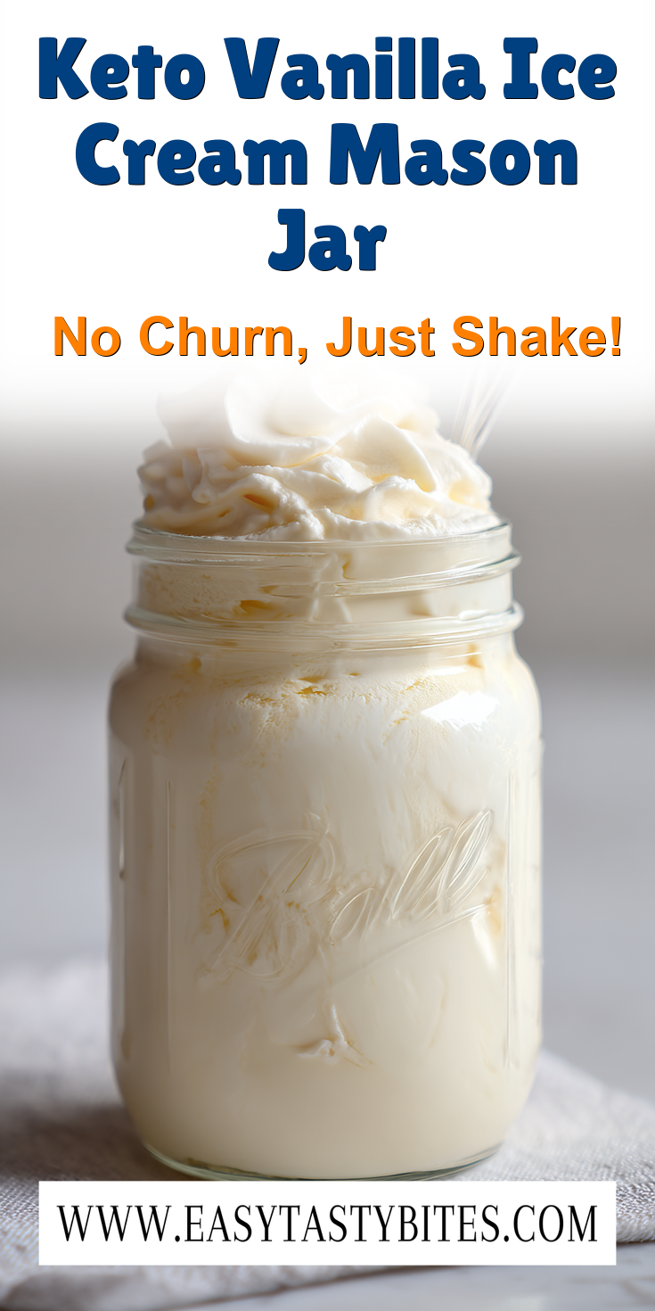 Keto Vanilla Ice Cream Mason Jar served warm with cozy spices