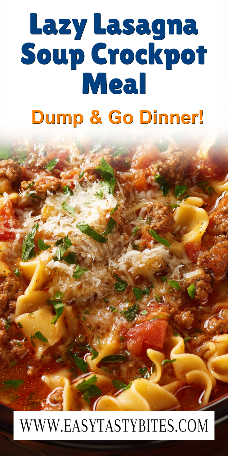 Lazy Lasagna Soup Crockpot Meal served warm with cozy spices