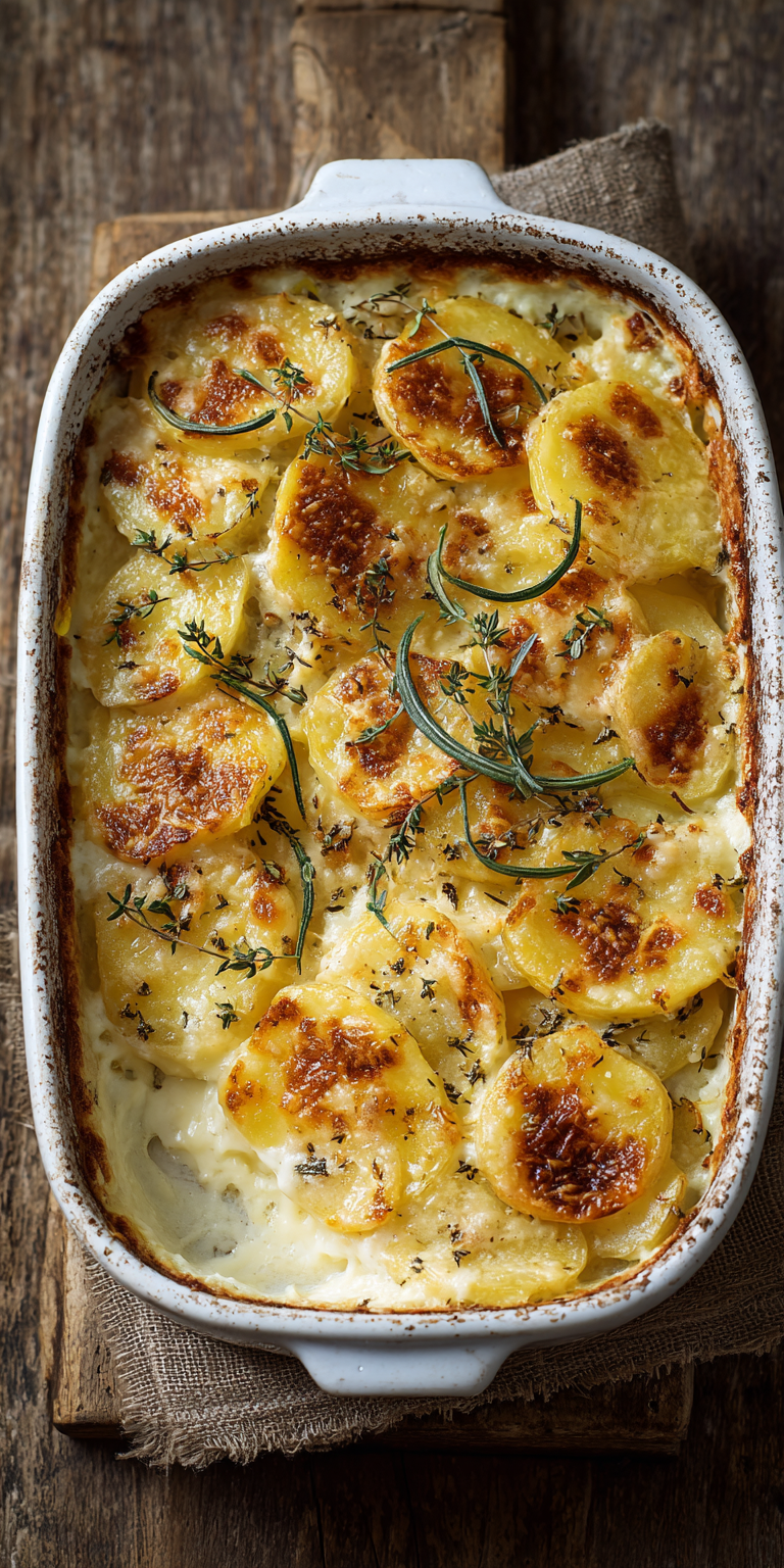 Leek and Onion Scalloped Potatoes served warm with gentle spices and a cozy aroma