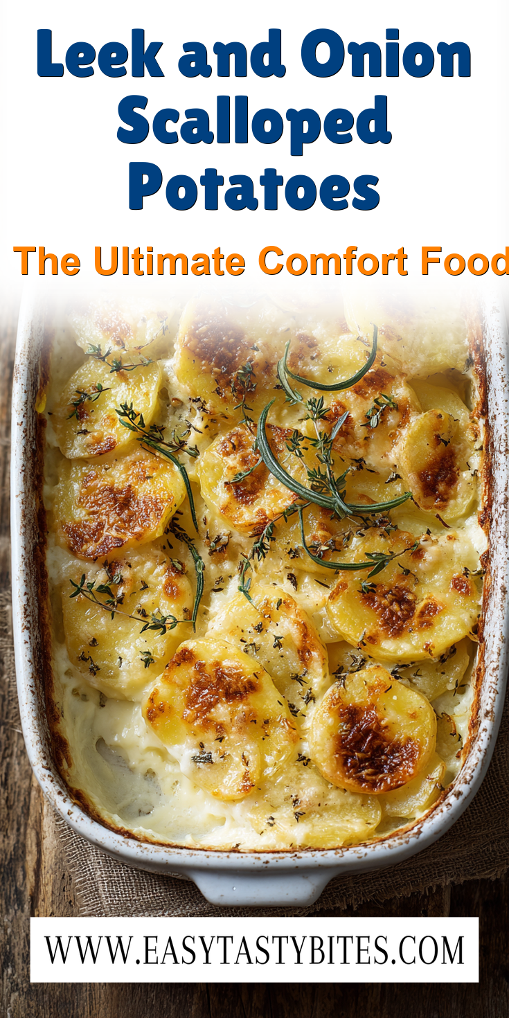 Leek and Onion Scalloped Potatoes served warm with cozy spices