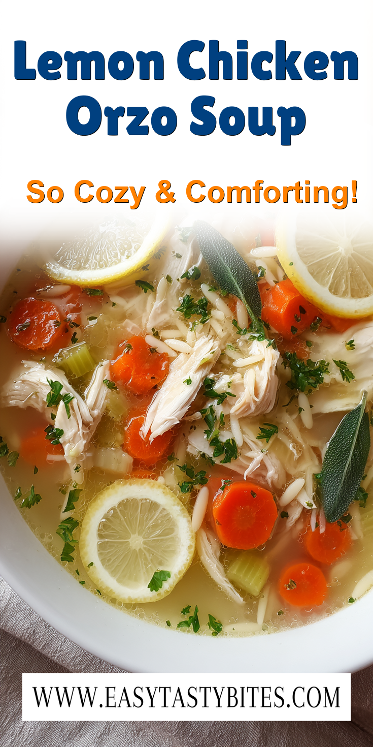 Lemon Chicken Orzo Soup served warm with cozy spices