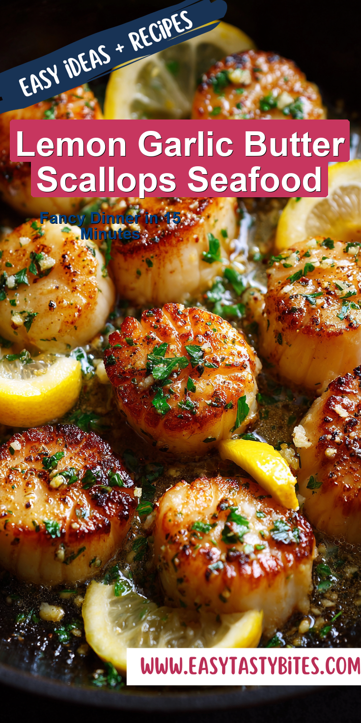 Lemon Garlic Butter Scallops Seafood served warm with cozy spices