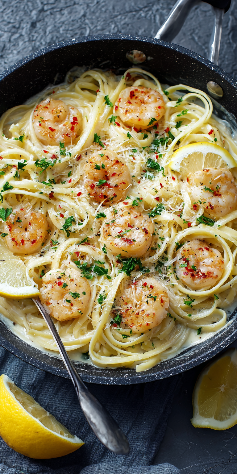 Lemon Garlic Creamy Pasta served warm with cozy spices
