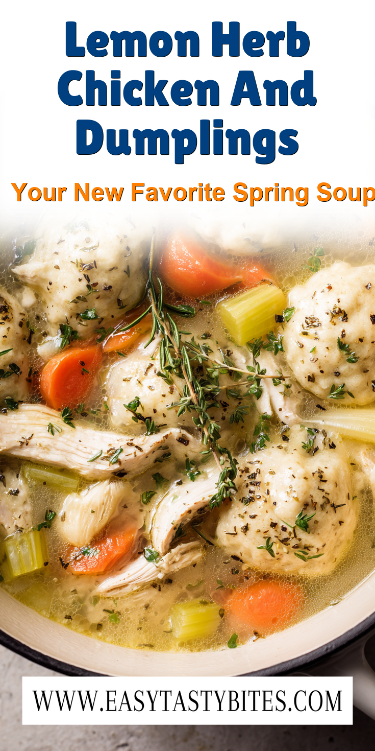 Lemon Herb Chicken And Dumplings served warm with cozy spices
