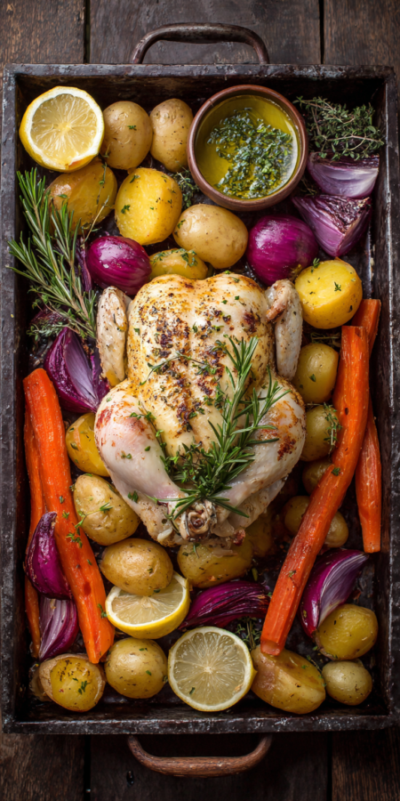 Lemon Herb Roasted Chicken Dinner Ideas served warm with cozy spices