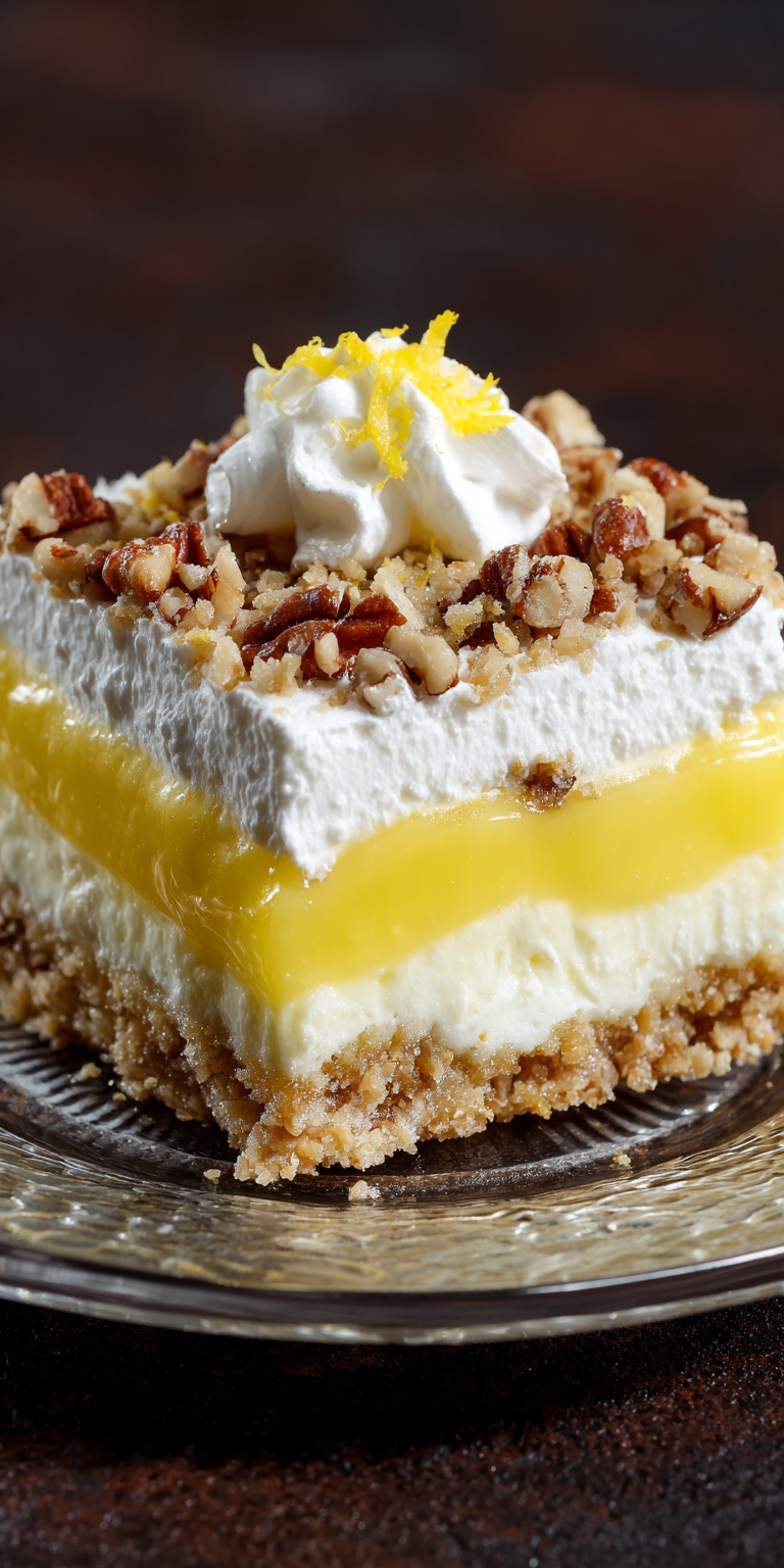 Lemon Lush Layered Dessert served warm with cozy spices