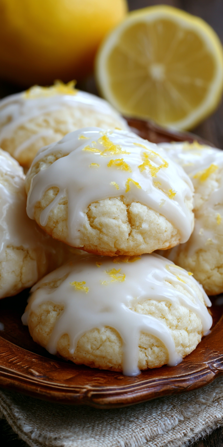 Lemon Ricotta Cookies with Glaze served warm with cozy spices